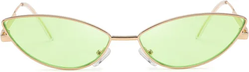 Vista 62 de FEISEDY Gafas de sol de diseñador de moda Retro pequeños pétalos forma arco templo diseño B2298