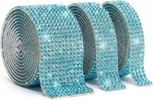 Vista 14 de Gartful Bedazzling - Tiras de diamantes de imitación autoadhesivas de varios anchos para manualidades, decoración de teléfono, jarrones, fiesta