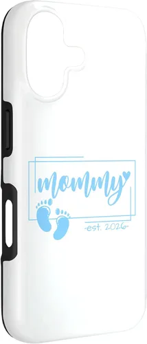 Vista 3 de Mommy Est 2026 Pregnancy Announcement Baby Boy Reveal Case for iPhone 17