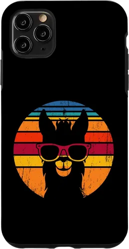 Vista 4 de iPhone 12 mini disfraz de alpaca vintage con llama divertida, funda de llama para amantes de las llamas