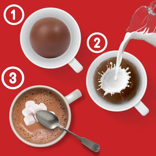 Vista 3 de Needzo Bolas de Chocolate Caliente Navideño Derretibles, Rellenos de Calcetas Paquete de 3