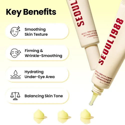 Vista 3 de K-SECRET SEOUL 1988 Crema de ojos retinianos Liposoma retinal 4% para el cuidado de ojeras y patas de gallo niacinamida, bakuchiol y frijol
