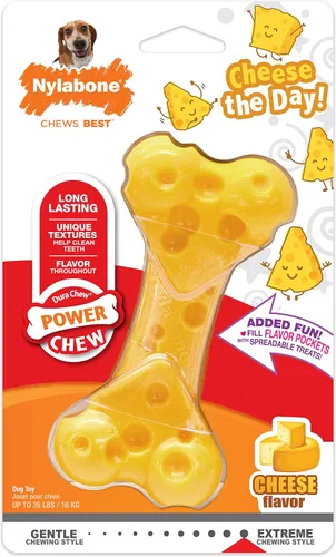 Vista 16 de Nylabone Paquete de juguetes masticables de potencia, juguetes para perros para masticadores agresivos, paquete de 3 Dog chews toys for small dogs