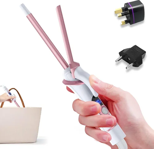 Vista 18 de Ukliss Mini rizador de 1/2 pulgada, rizador de barril pequeño de viaje para cabello corto y flequillo, calor rápido de 30 segundos, 5 ajustes