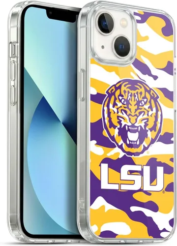Vista 20 de Head Case Designs Funda de gel suave con licencia oficial de la Universidad Estatal de Louisiana LSU Camou compatible con Apple iPhone 7 Plus/iPhone