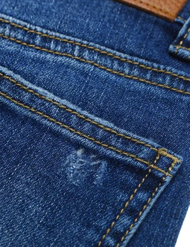 Vista 5 de KIDSCOOL SPACE Pantalones de mezclilla rasgados con banda elástica para niños pequeños