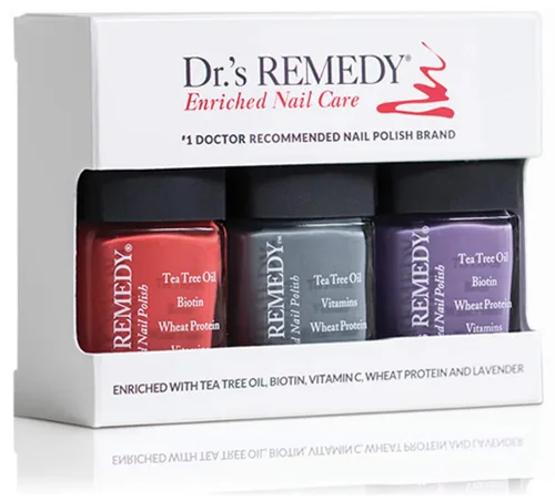 Vista 8 de Dr's Remedy - Kit de 3 esmaltes de uñas, kit ANNIVERSARY, fortalecedor de uñas enriquecido natural, no tóxico y orgánico, BRAVE Berry/TOTAL esmalte