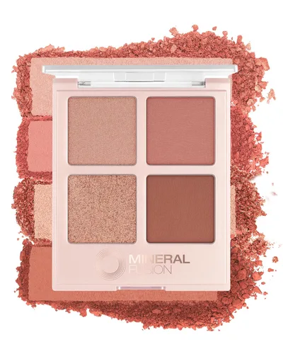 Vista 15 de Mineral Fusion Paleta de sombras de ojos Maquillaje vegano con acabados mate, satinado y brillante Fórmula natural y ligera (Coffee Break)