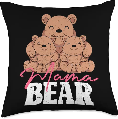 Vista 5 de Mama Bear Animal Mothers Day Family Mom Gift Cute Cubs Family Animal Mom Mommy Mama Bear - Almohada de 16 x 16 pulgadas, multicolor