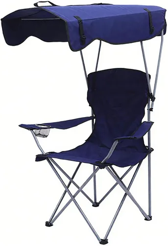Vista 12 de Camping Folding Chair with Canopy Outdoor Portable Beach Canopy Outdoor Fishing Portable Sun Shade Folding Oxford Fabric Black 50 * 50 * 90/120CM