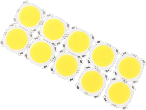 Vista 4 de 10 unids redondo COB 3W de alta potencia LED chip bombilla lámpara de aluminio placa de circuito LED chip módulo 300-330LM DC 9-11V