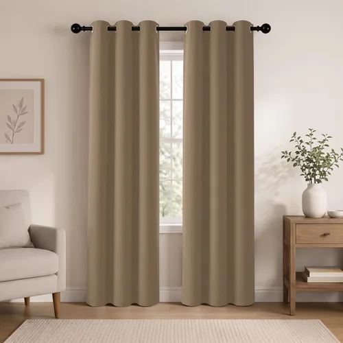 Vista 80 de Cortinas de oscurecimiento de habitación de 45 pulgadas de largo para dormitorio y sala de estar, cortinas térmicas aislantes con ojales
