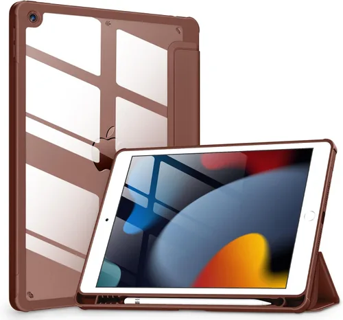Vista 26 de VIKESI - Funda para iPad de 9ª / 8ª / 7ª generación de 10.2 pulgadas (lanzada en 2021/2020/2019), parte trasera transparente, cubierta de marco