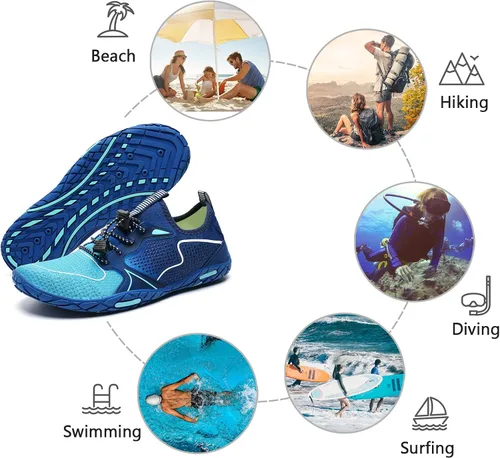Vista 6 de Tenis impermeables para hombres y mujeres, descalzo, calcetín acuático de secado rápido para usar al aire libre, calzado deportivo para kayak