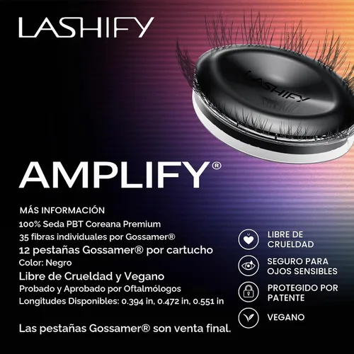 Vista 6 de Lashify Amplify - Extensiones de pestañas Gossamer DIY de 0.551 pulgadas, color negro, pestañas postizas fáciles para un aspecto natural