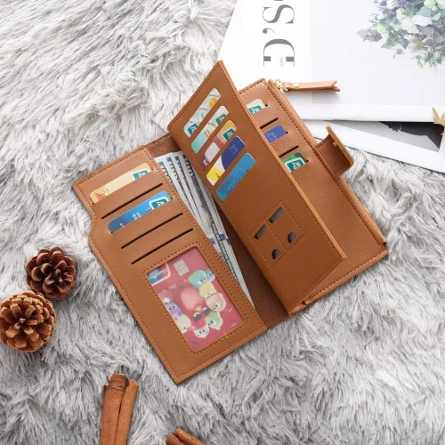 Vista 17 de Loveje - Billeteras personalizadas para mujer, de piel sintética, con grabadas fotográficas, triple pliegue, tarjeta de crédito, cartera larga