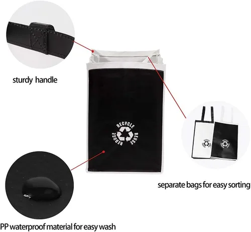Vista 3 de Lily Queen - Bolsas de basura de reciclaje para la cocina y el hogar, base impermeable para botes de clasificación de basura, cestas