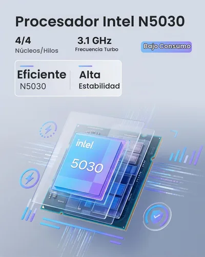 Vista 3 de KAMRUI AK1PLUS - Mini computadora de escritorio, Intel N5030 (hasta 3.1 GHz), 12 GB de RAM 256 GB SSD, Mini computadora de escritorio 4K dual