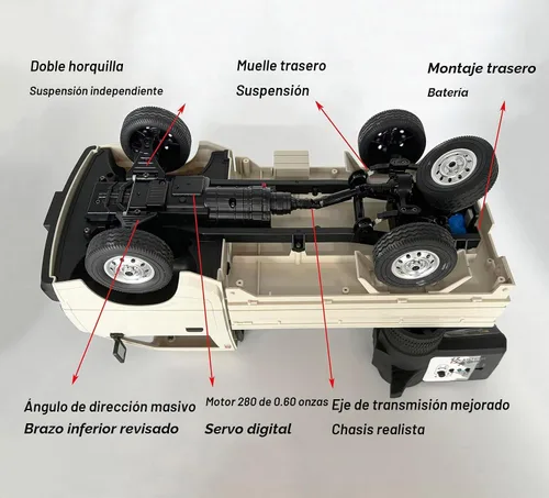 Vista 4 de HLSFWDRIVE WPL D14 RC Kei Truck 4x4 Control remoto Drift Car escala 1/10