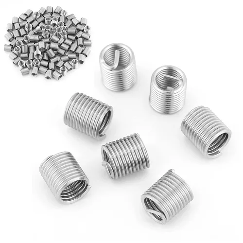 Vista 4 de Insertos de hilo de alambre, 100 piezas de acero inoxidable helicoidal de alambre helicoidal insertos de rosca de tornillo M8 x 1.25 x 2D Kit