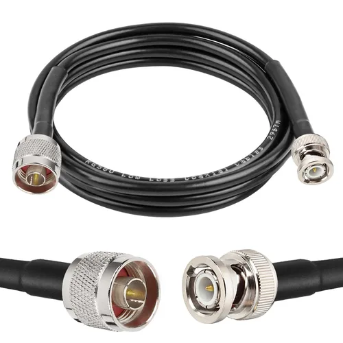 Vista 8 de MOOKEERF Cable RG58 N tipo a BNC de 3 pies, cable de extensión BNC macho a N macho de 50 ohmios para antena, radioaficionado, osciloscopio