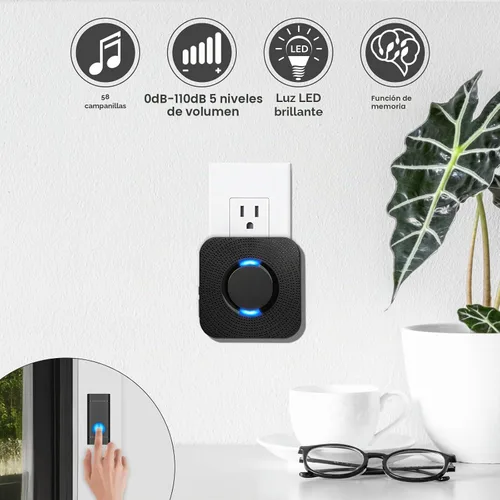 Vista 2 de PHYSEN - Timbre inalámbrico para el hogar, kit de timbre de puerta