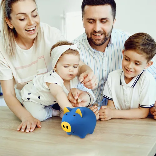 Vista 9 de Alcancía Mágica para Niños y Adultos - Banco de Dinero de Plástico Irrompible con Cerradura, Banco de Monedas que Brilla en la Oscuridad - Regalo