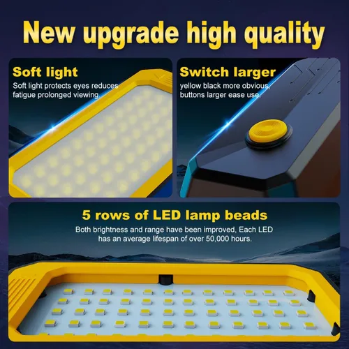 Vista 5 de Luz de trabajo LED de cuello de cisne de 20 pulgadas, 1500 lm, lámpara de máquina ajustable con base de montaje de tornillo para torno, prensa