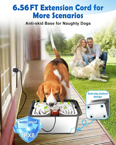 Vista 5 de 2026 Fuente de agua grande para perros y gatos SS304, dispensador de bebida para mascotas de 3 galones para perros grandes y múltiples mascotas