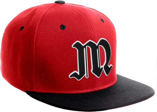 Vista 1028 de Daxton Gorra clásica con visera de billete plano con letras del alfabeto inglés antiguo de la A a la Z