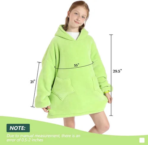Vista 4 de Zando Blanket Hoodie Wearable Blanket Kids Toddler Oversized Comfy Sweater Warm Sherpa Fleece for Girls Boys Gift