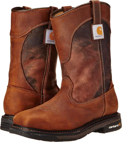 Vista 7 de Carhartt Wellington Cmp1218 - Botas de trabajo de cuero con punta cuadrada de seguridad para hombre, Marrón