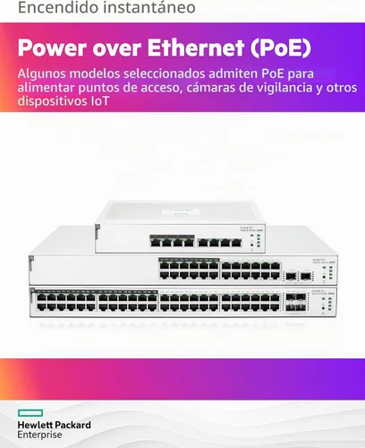 Vista 6 de Switch HPE Networking Instant On Serie 1830 de 8 puertos Gb Smart-Managed Layer 2 Ethernet con PoE 8X 1G 4X CL4 PoE (65 W) Sin ventilador