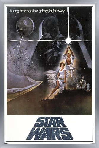 Vista 11 de Star Wars: A New Hope - One Sheet B (No Billing Block) Wall Poster, 34L" x 22.4W", Gold Framed Version Versión con marco dorado