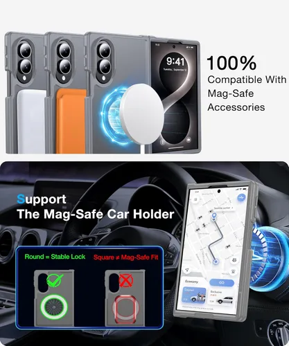 Vista 3 de NO.1 Magnetic for Samsung Galaxy Z Fold 8 Case with MagSafe [Military Grade Drop Tested][Translucent Matte][Anti-Fingerprint] Soft Silicone Bumper