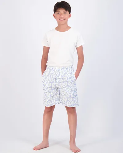 Vista 5 de Real Essentials Paquete de 3 Traje de baño para niño con bolsillos tipo cargo y forro de malla, UPF 50+