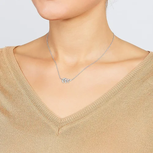 Vista 4 de Fossil Collar de cadena con colgante de plata de ley para mujer