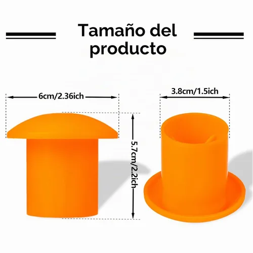 Vista 3 de Tapas de extremo de barra de refuerzo de hongos, tapas de seguridad de plástico para estacas de concreto #3-#7, 3/8-1 pulgada, naranja, 50