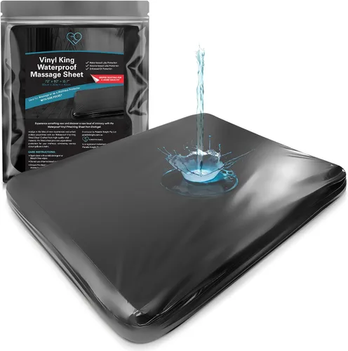 Vista 9 de Protector de colchón de vinilo impermeable Queen 60x80 pulgadas, color negro fácil de limpiar