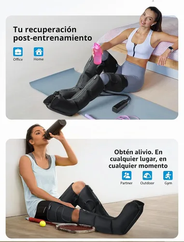 Vista 6 de Masajeador de piernas inalámbrico CINCOM, compresión de aire para dolor y circulación 3 massage modes, 10 intensities, 5 timers, Rechargeable