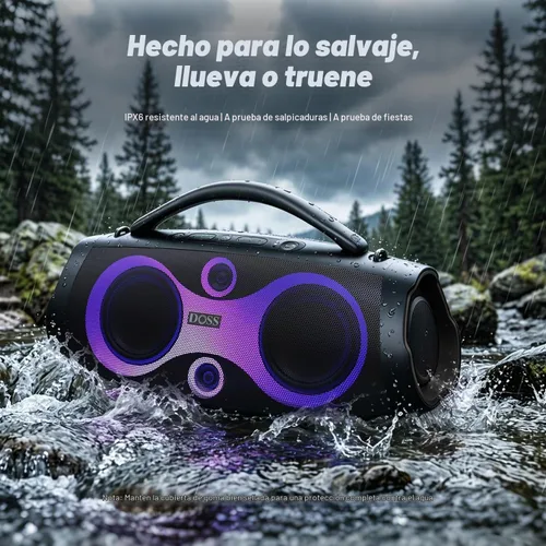 Vista 7 de DOSS Extreme Boom Pro D200 - Altavoz Bluetooth portátil, color negro
