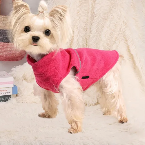 Vista 2 de Ropa de perro para perros pequeños, suéteres para perros pequeños, gatos, chaleco de forro polar, chaqueta cálida de forro polar para perro, ropa