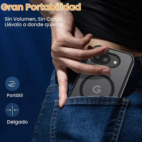 Vista 7 de WRJ Funda magnética mate para Google Pixel 10a de 6.3 pulgadas, [compatible con Magsafe] [protección contra caídas de grado militar] funda delgada