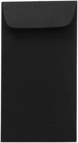 Vista 4 de JAM PAPER Sobres de negocios de monedas #1 - 2 1/4 x 3 1/2 - Negro liso - Paquete de 50