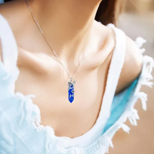 Vista 5 de Plesitep Collar de colibrí de plata de ley con colgante de pájaro para mujeres, niñas y mamá