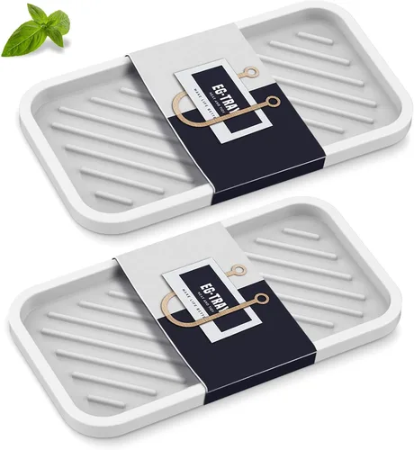 Vista 12 de EG-SIPRO Bandeja Organizadora de Fregadero de Cocina, Soporte para Esponja para Fregadero de Cocina Bandeja de Mostrador de Baño Portaesponjas