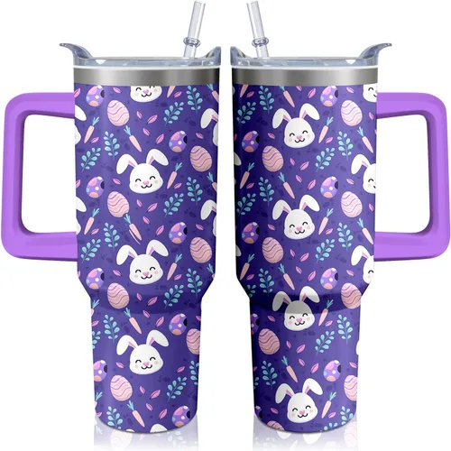 Vista 21 de Vaso térmico de alienígena de 40 onzas con asa y pajita abatible, taza aislante de acero inoxidable para amantes de ovnis, taza de café de viaje