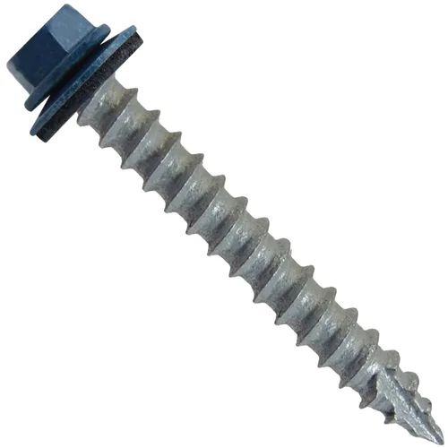 Vista 11 de TORNILLOS PARA TECHOS DE METAL #14: (250) Tornillos x 1" ABC GRIS Tornillo para techo de chapa metálica con cabeza hexagonal y arandela.