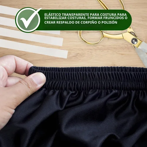 Vista 5 de Mandala Crafts Banda elástica transparente ligera de 1/2" para coser