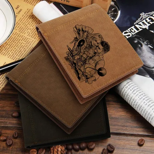Vista 5 de Carteras de fotos personalizadas para hombresCartera grabada personalizadaRegalos personalizados para el padreMaridoHijo